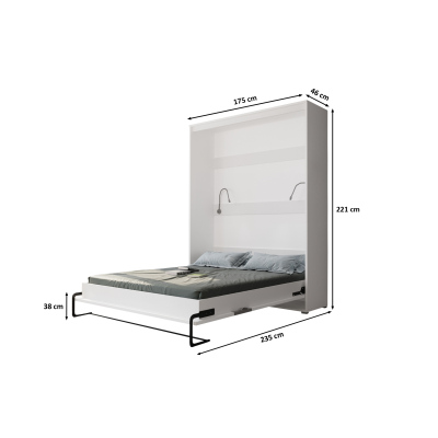 Praktická výklopná postel HAZEL 160 - bílá / old style