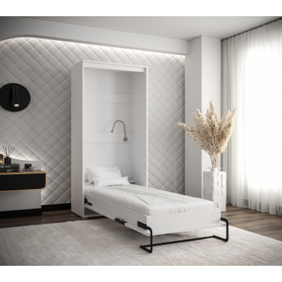 Praktická výklopná postel HAZEL 90 - bílá / dub artisan