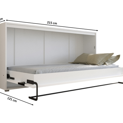 Horizontální výklopná postel HAZEL 90 - bílá / dub artisan