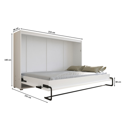 Horizontální výklopná postel HAZEL 140 - bílá / old style