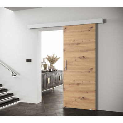 Posuvné dveře se stříbrným úchytem SALOME 1 - dub artisan / bílé