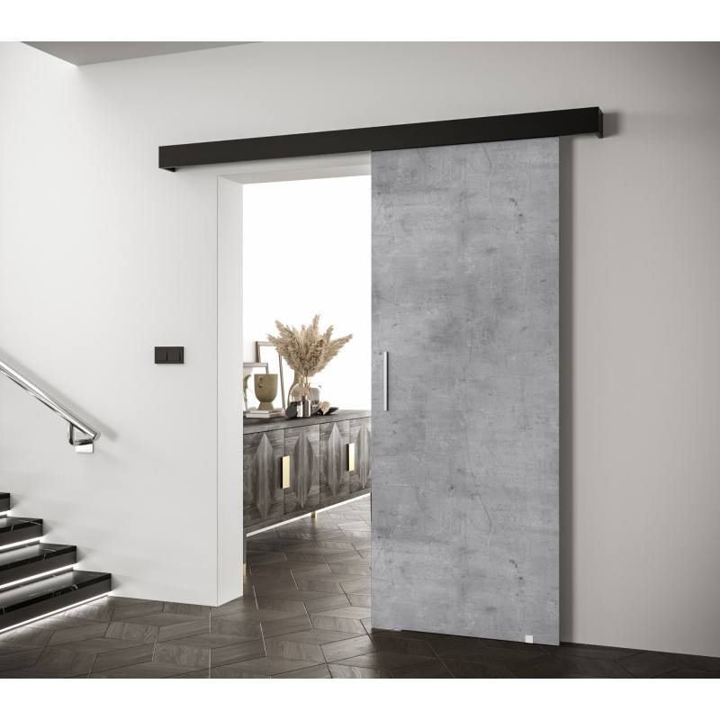 Posuvné dveře se stříbrným úchytem SALOME 1 - beton / černé
