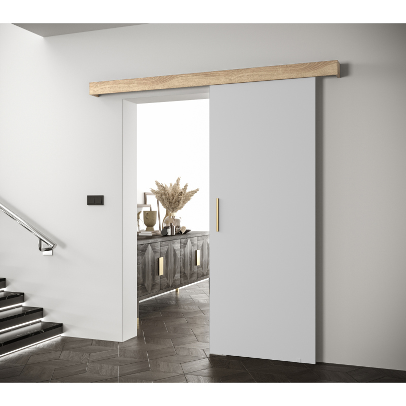 Posuvné dveře se zlatým úchytem SALOME 1 - bílé / dub sonoma