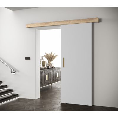 Posuvné dveře se zlatým úchytem SALOME 1 - bílé / dub sonoma