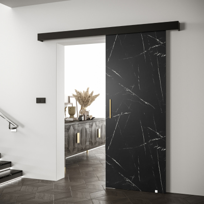 Posuvné dveře se zlatým úchytem SALOME 1 - černý mramor