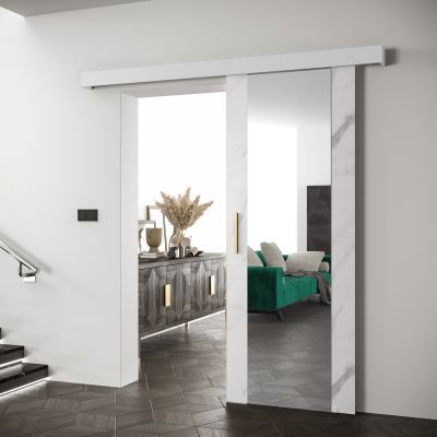 Posuvné dveře se zlatým úchytem SALOME 2 - bílý mramor