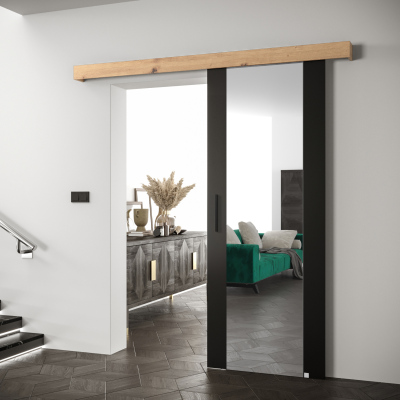 Posuvné dveře s černým úchytem SALOME 2 - černé / dub artisan