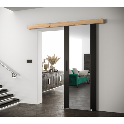 Posuvné dveře s černým úchytem SALOME 2 - černé / dub artisan