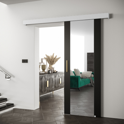 Posuvné dveře se zlatými úchyty SALOME 2 - černé / bílé
