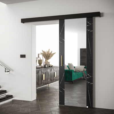 Posuvné dveře se zlatými úchyty SALOME 2 - černý mramor
