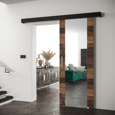 Posuvné dveře se stříbrnými úchyty SALOME 2 - old style / černé