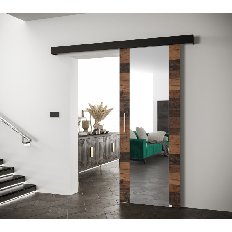Posuvné dveře se stříbrnými úchyty SALOME 2 - old style / černé