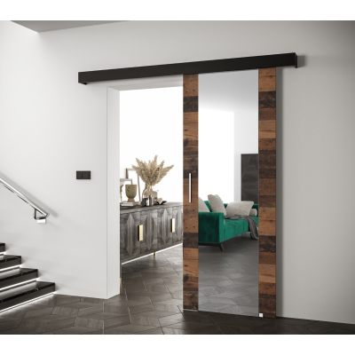 Posuvné dveře se stříbrnými úchyty SALOME 2 - old style / černé