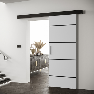 Posuvné dveře s černými úchyty SALOME 4 - bílé / černé