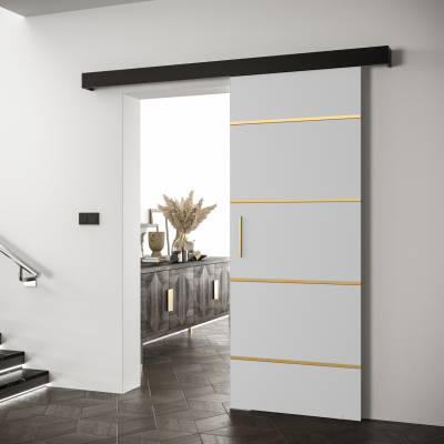 Posuvné dveře se zlatými úchyty SALOME 4 - bílé / černé