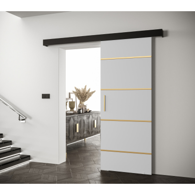 Posuvné dveře se zlatými úchyty SALOME 4 - bílé / černé