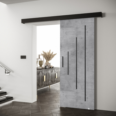 Posuvné dveře s černým úchytem SALOME 11 - beton / černé