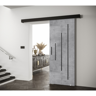 Posuvné dveře s černým úchytem SALOME 11 - beton / černé