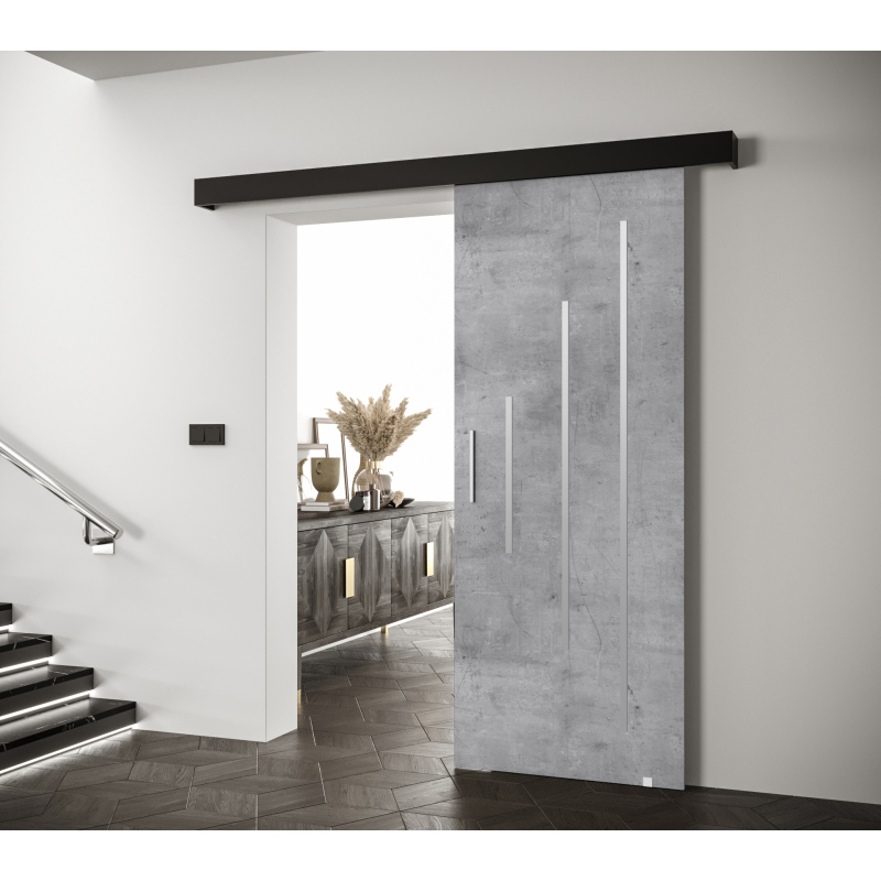 Posuvné dveře se stříbrným úchytem SALOME 11 - beton / černé