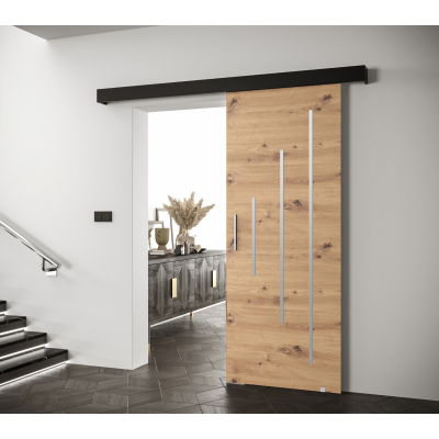 Posuvné dveře se stříbrným úchytem SALOME 11 - dub artisan / černé