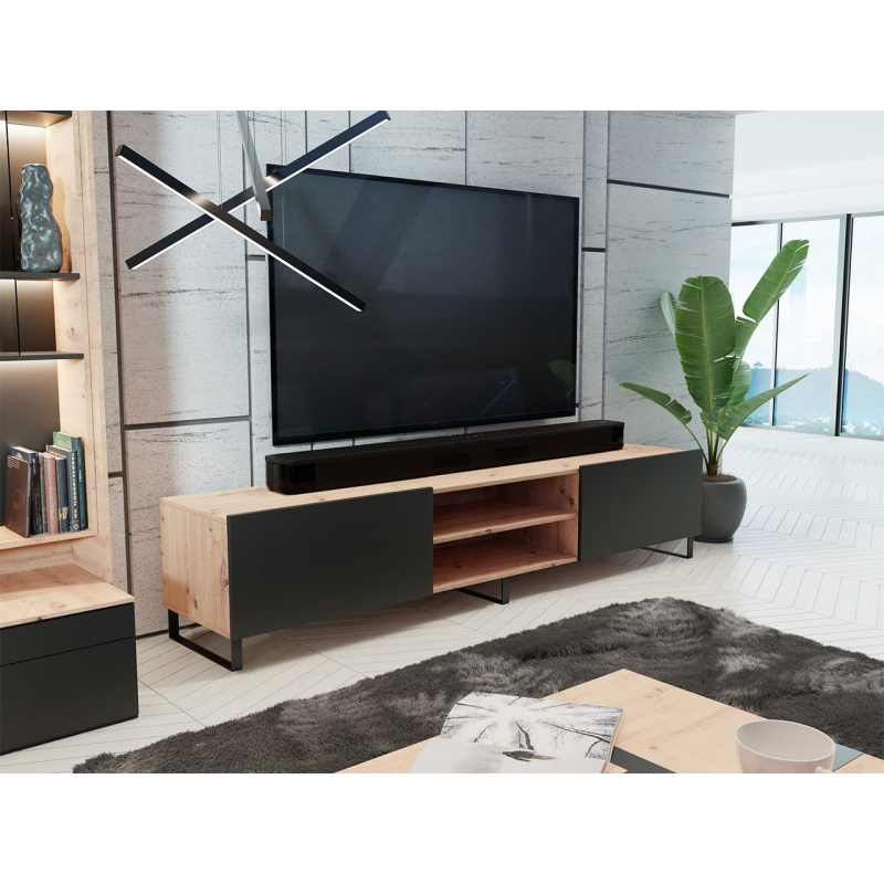 Televizní stolek LING 2 - dub artisan / černý
