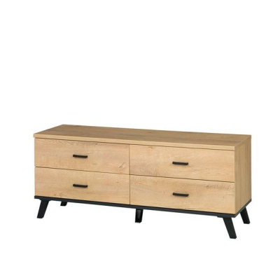 Televizní stolek YUNA 2 - dub lefkas / černý