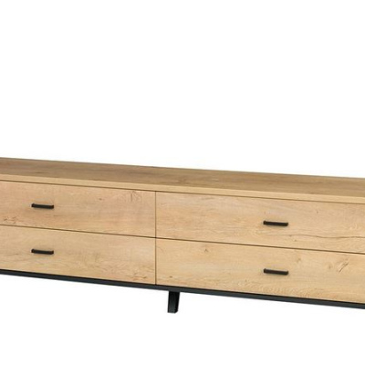 Televizní stolek YUNA 1 - dub lefkas / černý