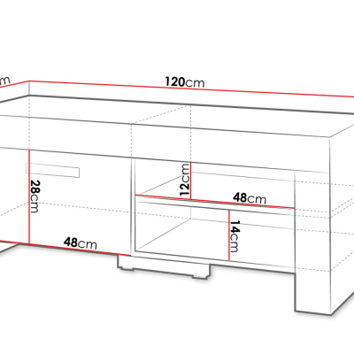 Televizní stolek TAKA 2 - dub sonoma