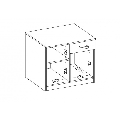 Psací stůl se skříňkou MABAKA 2 - šedý / dub artisan