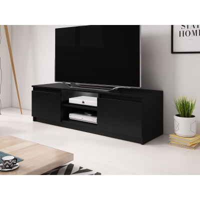 Televizní stolek s LED osvětlením KIKUKO - černý