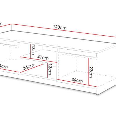 Televizní stolek s LED osvětlením KIKUKO - černý