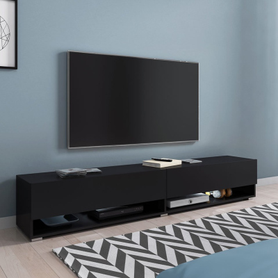 Televizní stolek s LED RGB osvětlením 180 cm WILLA A - černý