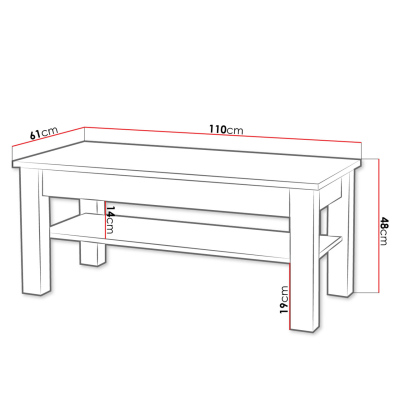 Konferenční stolek TAKA 2 - dub sonoma