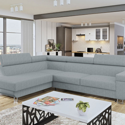 Rohová sedací souprava FAYA - šedá, levý roh
