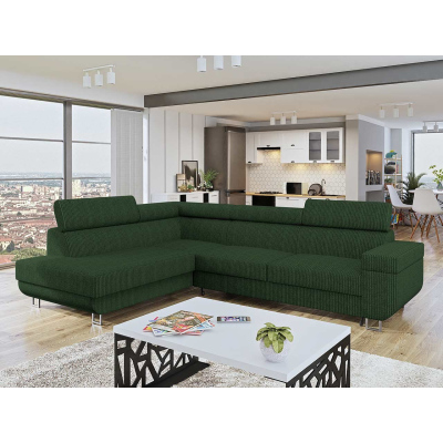 Rohová sedací souprava FAYA - zelená, levý roh