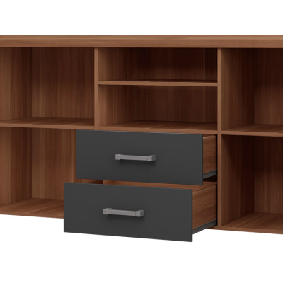 Kombinovaná komoda CHENG 2 - švestka / grafitová