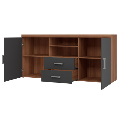 Kombinovaná komoda CHENG 2 - švestka / grafitová