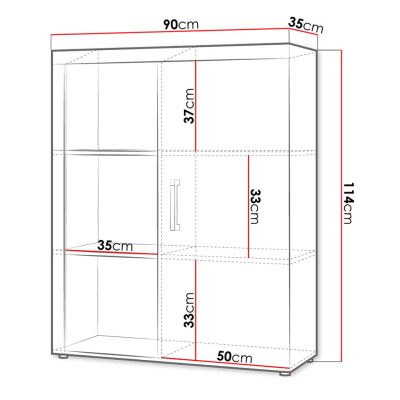 Kombinovaná komoda CHENG 1 - švestka / grafitová