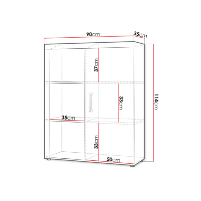 Kombinovaná komoda CHENG 1 - švestka / grafitová