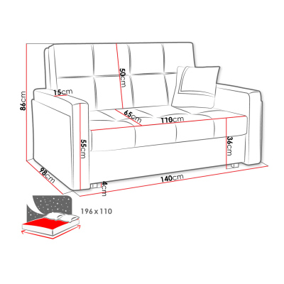 Rozkládací pohovka na každodenní spaní ASUGA 1 - světlá zelená / vzorovaná