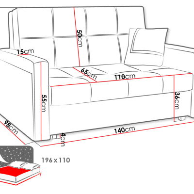 Rozkládací pohovka na každodenní spaní ASUGA 1 - modrá