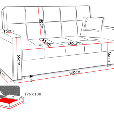Dvoumístná pohovka na každodenní spaní ASUGA 2 - modrá