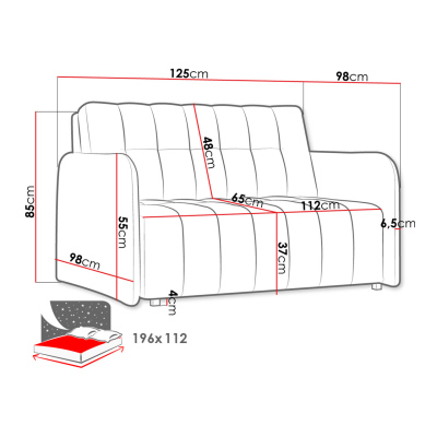 Rozkládací pohovka na každodenní spaní ASUKA 1 - světlá šedá 2
