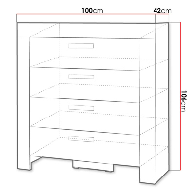 Šuplíková komoda TAKA 6 - dub sonoma
