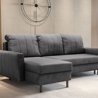 Rohová sedačka s úložným prostorem REIKA - šedá