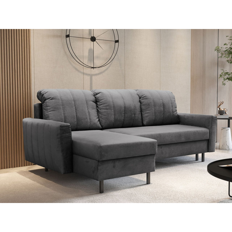 Rohová sedačka s úložným prostorem REIKA - šedá