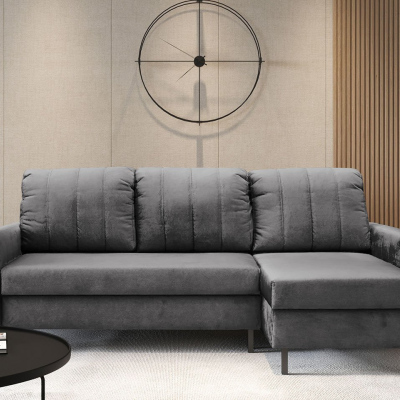 Rohová sedačka s úložným prostorem REIKA - šedá