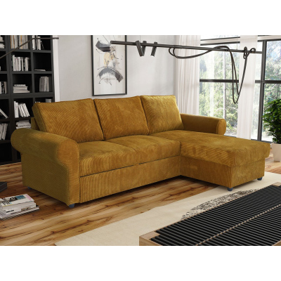 Rohová sedačka na každodenní spaní CHUSPA - hnědá