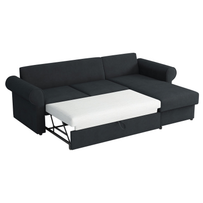 Rohová sedačka na každodenní spaní CHUSPA - hnědá