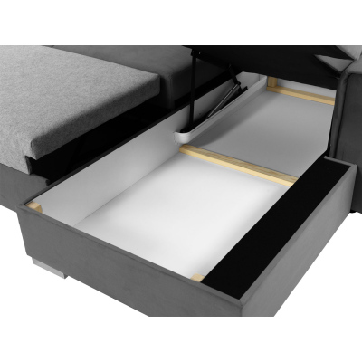 Rohová sedačka na každodenní spaní HANAKO - šedá, levý roh